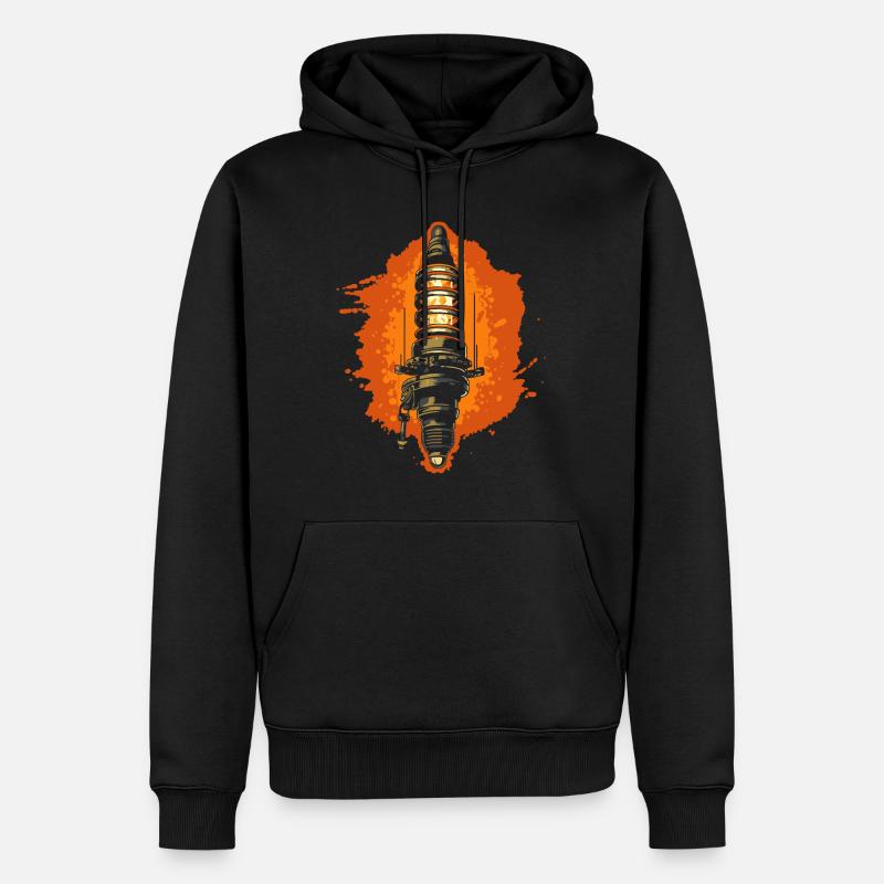 Mécanicien expérimenté de bougies d’allumage - Sweat à capuche Premium bio Homme - noir