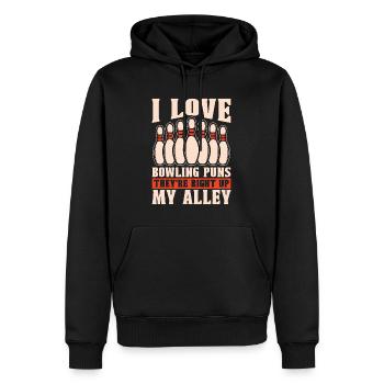 Bowling Alley I Love Bowling Puns They're Ninepins - Männer Premium Bio Hoodie - Schwarz - Vorne - Nico (187cm)