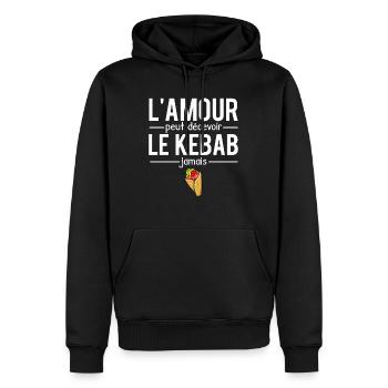 L'amour peut décevoir le kebab jamais fast food - Sweat à capuche Premium bio Homme - noir - Devant - Nico (187cm)