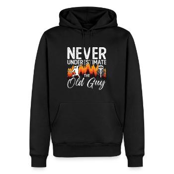 Flying Disc ne sous-estime jamais le vieux golfeur - Sweat à capuche Premium bio Homme - noir - Devant - Nico (187cm)