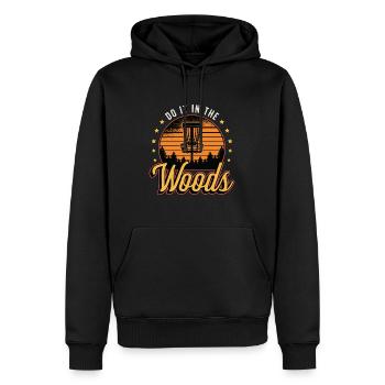 Flying Disc Do It In The Woods Loves Frisbee Golf - Männer Premium Bio Hoodie - Schwarz - Vorne - Nico (187cm)