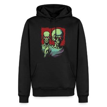 La nuit est à nous : des zombies squelettes cool - Sweat à capuche Premium bio Homme - noir - Devant - Nico (187cm)