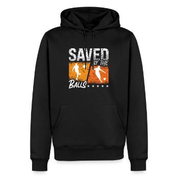 Kickball Saved By The Balls Kickball Tournament - Männer Premium Bio Hoodie - Schwarz - Vorne - Nico (187cm)