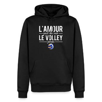 L'amour peut décevoir le volley jamais volleyball - Sweat à capuche Premium bio Homme - noir - Devant - Nico (187cm)