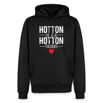 Hotton un jour hotton toujours ville belgique - Sweat à capuche Premium bio Homme - noir - Devant - Nico (187cm)