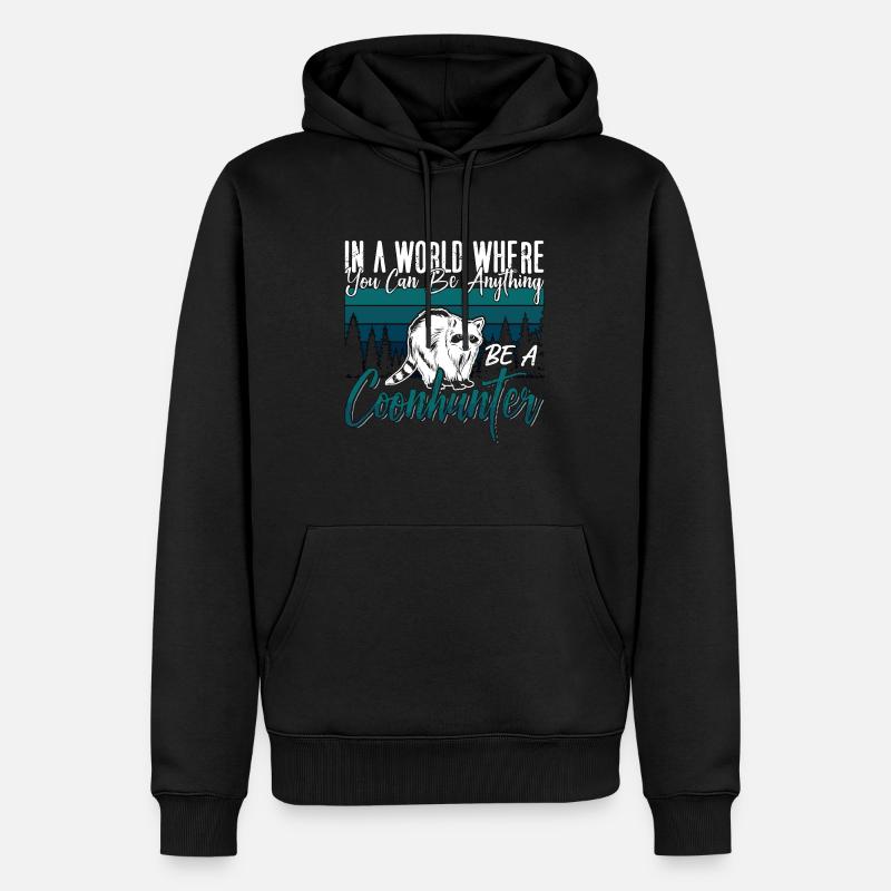 Coonhound dans un monde où vous pouvez arborer le marcheur - Sweat à capuche Premium bio Homme - noir