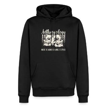 Anthropologie où la réponse Paléontologie Science - Sweat à capuche Premium bio Homme - noir - Devant - Nico (187cm)
