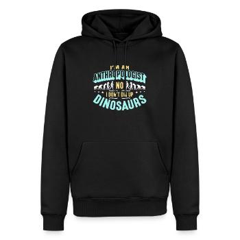 Je suis anthropologue Non, je ne creuse pas l’ethnographie - Sweat à capuche Premium bio Homme - noir - Devant - Nico (187cm)