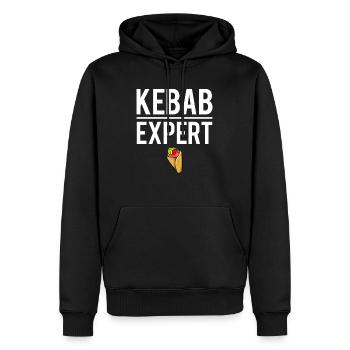 Kebab expert salade tomate oignon oui chef - Sweat à capuche Premium bio Homme - noir - Devant - Nico (187cm)