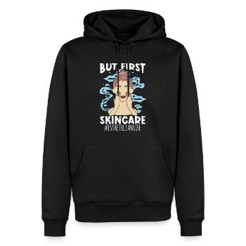 Aesthetician But First Skin Care Dermatologist - Männer Premium Bio Hoodie - Schwarz - Vorne - Nico (187cm)