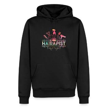 Coiffeur Hairapist Coiffeur Coupe de cheveux Styliste - Sweat à capuche Premium bio Homme - noir - Devant - Nico (187cm)