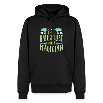 Je suis un coiffeur pas un magicien salon de coiffure - Sweat à capuche Premium bio Homme - noir - Devant - Nico (187cm)