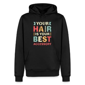 Coiffeur Your Hair est votre meilleur salon d’accessoires - Sweat à capuche Premium bio Homme - noir - Devant - Nico (187cm)