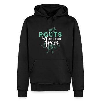 Les racines de coiffeur sont pour les arbres Salon de coiffure - Sweat à capuche Premium bio Homme - noir - Devant - Nico (187cm)