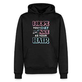 Coiffeur J’espère que votre journée est aussi belle coupe de cheveux - Sweat à capuche Premium bio Homme - noir - Devant - Nico (187cm)