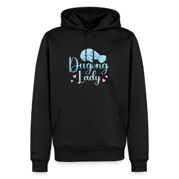 Dugong Lady Animaux marins Créatures marines Lamantin - Sweat à capuche Premium bio Homme - noir - Devant - Nico (187cm)
