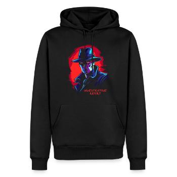 Investigativer Bericht eines -Film-Noir Detektiv - Männer Premium Bio Hoodie - Schwarz - Vorne - Nico (187cm)