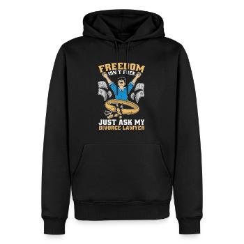 La liberté de l’avocat en divorce n’est pas gratuite, juste le divorce - Sweat à capuche Premium bio Homme - noir - Devant - Nico (187cm)