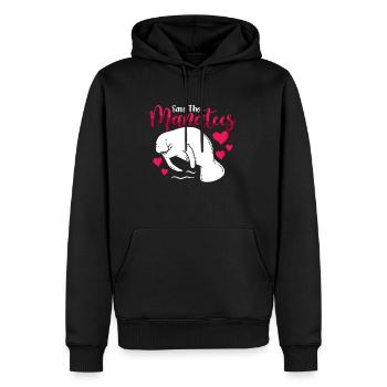 Dugong Sauver Les Lamantins Animaux Marins Vache De Mer - Sweat à capuche Premium bio Homme - noir - Devant - Nico (187cm)