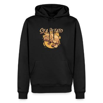 Dugong, Pomme de terre, Animaux marins, Créatures marines - Sweat à capuche Premium bio Homme - noir - Devant - Nico (187cm)