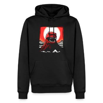 Rote Sonne Japan: Grunge-Prinz der Monster - Männer Premium Bio Hoodie - Schwarz - Vorne - Nico (187cm)