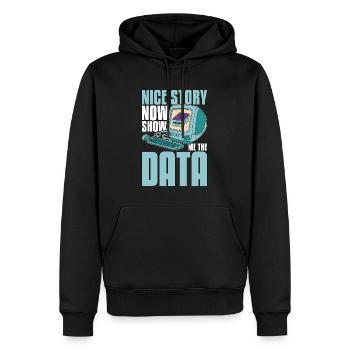 Exploration de données Belle histoire maintenant Montrez-moi la programmation - Sweat à capuche Premium bio Homme - noir - Devant - Nico (187cm)