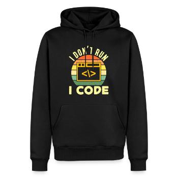 Ingénieur réseau I Don’t Run I Codeur - Sweat à capuche Premium bio Homme - noir - Devant - Nico (187cm)