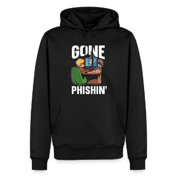 Analyste en programmation de cybersécurité devenu phishin' - Sweat à capuche Premium bio Homme - noir - Devant - Nico (187cm)