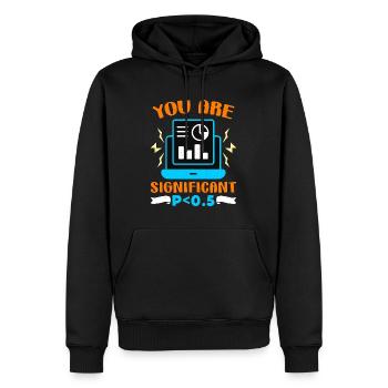 Data Analyst You Are Significant P < 0.5 Analyst - Men’s Premium Organic Hoodie - black - Front - Nico (187cm)