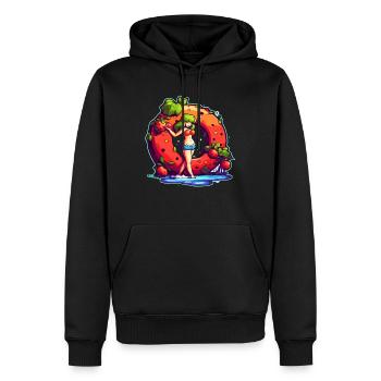 Beignet juteux et fruité - Sweat à capuche Premium bio Homme - noir - Devant - Nico (187cm)