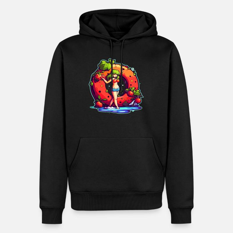 Fruchtiger Saftiger Donut - Männer Premium Bio Hoodie - Schwarz