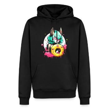 The she-devil of the glazed donut - Men’s Premium Organic Hoodie - black - Front - Nico (187cm)