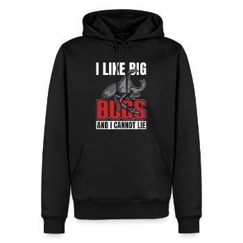Entomologiste J’aime les gros insectes Insectes entomologie - Sweat à capuche Premium bio Homme - noir - Devant - Nico (187cm)