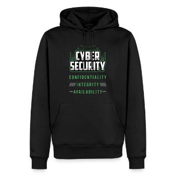 Analyste de la cybersécurité, de la confidentialité, de l’intégrité - Sweat à capuche Premium bio Homme - noir - Devant - Nico (187cm)