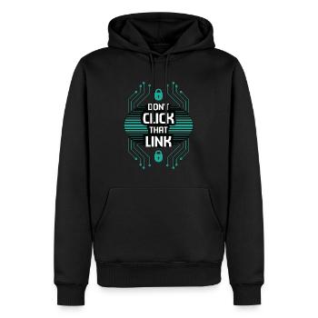 Cybersécurité Ne cliquez pas sur ce lien Programmation - Sweat à capuche Premium bio Homme - noir - Devant - Nico (187cm)