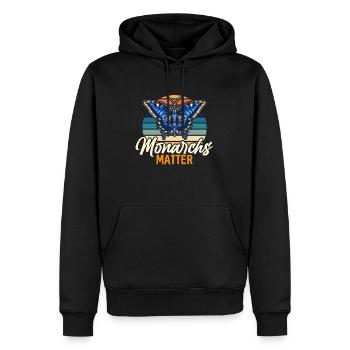 Asclépiade Monarques Matter Nature Lover Entomologie - Sweat à capuche Premium bio Homme - noir - Devant - Nico (187cm)