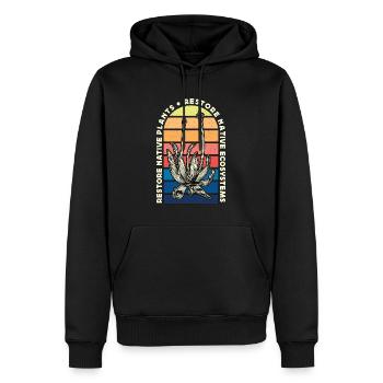 L’asclépiade restaure les plantes indigènes restaurer l’entomologie - Sweat à capuche Premium bio Homme - noir - Devant - Nico (187cm)