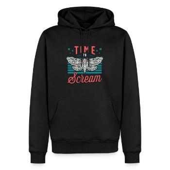 Cigales Temps De Crier Aime Les Cigales Périodiques - Sweat à capuche Premium bio Homme - noir - Devant - Nico (187cm)