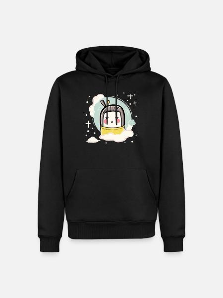 Chibi Kawaii Tofu Geisha - Men’s Premium Organic Hoodie - black