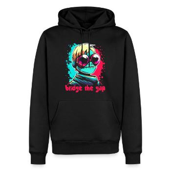 Kybernetisch: Brücke zwischen Frosch und Mensch - Männer Premium Bio Hoodie - Schwarz - Vorne - Nico (187cm)