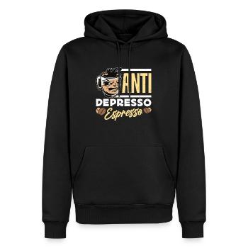 Espresso Anti Depresso Espresso Coffeeshop Latte - Sweat à capuche Premium bio Homme - noir - Devant - Nico (187cm)