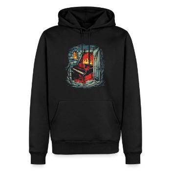 Le Donjon de l’Enfer et un piano - Sweat à capuche Premium bio Homme - noir - Devant - Nico (187cm)