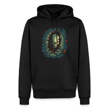 Im Kerker des Schreckens ist ein Totenkopf - Männer Premium Bio Hoodie - Schwarz - Vorne - Nico (187cm)