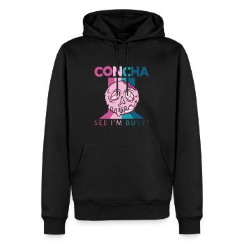 Concha Voir Je suis occupé Amateur de pâtisserie de pain de coquille sucrée - Sweat à capuche Premium bio Homme - noir - Devant - Nico (187cm)