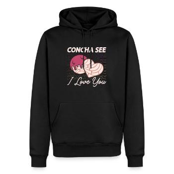 Concha See I Love You Conchas mexicaines de pain sucré - Sweat à capuche Premium bio Homme - noir - Devant - Nico (187cm)