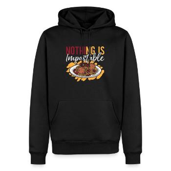 Boulettes de viande Rien n’est impâteable Pâtes Boulette de viande - Sweat à capuche Premium bio Homme - noir - Devant - Nico (187cm)