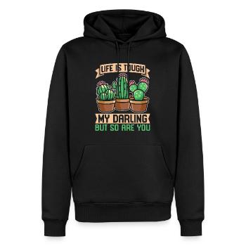 Succulent Life Is Tough My Darling But So Cactuses - Männer Premium Bio Hoodie - Schwarz - Vorne - Nico (187cm)