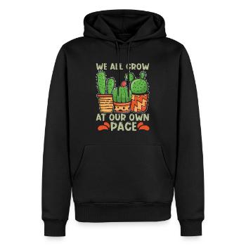 Succulent We All Grow Our Own Pace Loves Gardening - Männer Premium Bio Hoodie - Schwarz - Vorne - Nico (187cm)