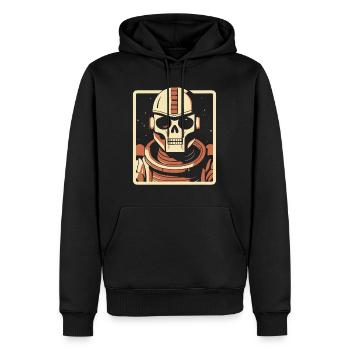 Robot astronaute crâne de l’espace extra-atmosphérique - Sweat à capuche Premium bio Homme - noir - Devant - Nico (187cm)