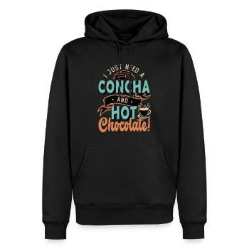 Conchas, j’ai juste besoin d’une concha et d’un pain de coquille sucré - Sweat à capuche Premium bio Homme - noir - Devant - Nico (187cm)